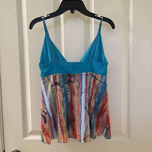 Weston Wear Y2K Mesh Spaghetti Strap Tank Top Paint Splatter Size Medium NEW - Picture 10 of 15